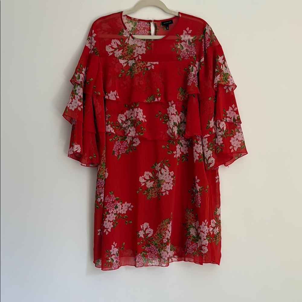 Who What Wear Floral Flounce Dress - Picture 3 of 7